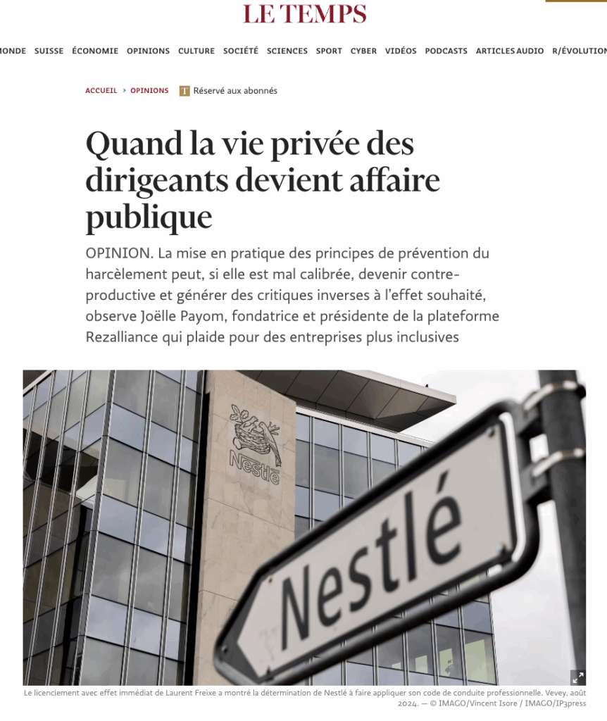 Quand la vie privées des dirigeants devient affaire publique_Joëlle Payom_Le Temps